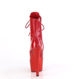 Patent 18 cm BEJ-1021-7 Exotic platform peep toe ankle boots red