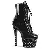 Patent 18 cm STARDUST-1020-7 womens ankle boots rhinestone platform