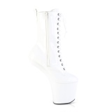 Patent 20 cm CRAZE-1040 Heelless platform pony ankle boots white