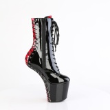 Patent 20 cm CRAZE-1040FH Heelless platform pony ankle boots black
