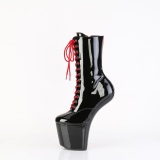 Patent 20 cm CRAZE-1040TT Heelless platform pony ankle boots red