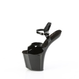 Patent 20 cm CRAZE-809 Heelless platform pony high heels shoes black