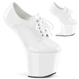 Patent 20 cm CRAZE-860 Heelless platform pony booties white