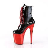 Patent 20 cm FLAMINGO-1020 Red Chrome Platform Ankle Calf Boots