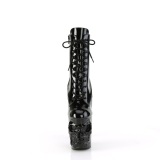 Patent 20 cm RAPTURE-1020 ankle boots womens with skull heels