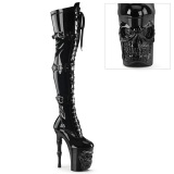 Patent 20 cm RAPTURE-3028 skull platform overknee high heel boots