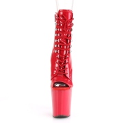 Patent 20 cm XTREME-1021 Red ankle boots high heels