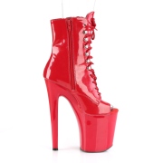 Patent 20 cm XTREME-1021 Red ankle boots high heels