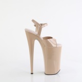 Patent 25,5 cm BEYOND-009 Beige extrem platform high heels shoes