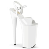 Patent 25,5 cm BEYOND-009 White extrem platform high heels shoes