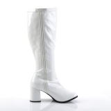 Patent 7,5 cm GOGO-300X knee high womens boots with wide calf