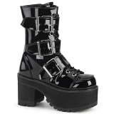 Patent 9,5 cm DemoniaCult RANGER-308 gothic platform ankle boots