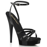 Patent black sandals 15 cm SULTRY-638 fabulicious high heels sandals