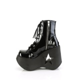 Patent emo 13 cm DYNAMITE-106 wedge ankle boots platform black