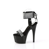 Patent rhinestone 18 cm ADORE-770 pleaser high heels with ankle cuff