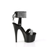 Patent rhinestone 18 cm ADORE-770 pleaser high heels with ankle cuff