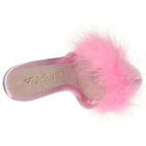 Pink 13 cm POISE-501F maraboe veren Mules Schoenen