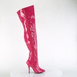 Pink 13 cm stretch wijde schacht overknee laarzen brede schacht voor mannen