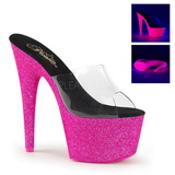 Pink 18 cm ADORE-701UVG neon platform mules womens