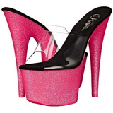 Pink 18 cm ADORE-701UVG neon platform mules womens