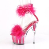 Pink 18 cm ADORE-724F exotic pole dance high heel sandals with feathers