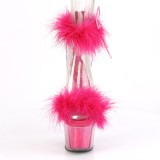 Pink 18 cm ADORE-724F pole dance hakken met veren