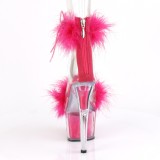 Pink 18 cm ADORE-724F pole dance hakken met veren