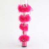 Pink 18 cm ADORE-728F exotic pole dance high heel sandals with feathers