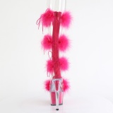 Pink 18 cm ADORE-728F exotic pole dance high heel sandals with feathers