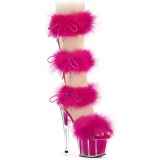 Pink 18 cm ADORE-728F pole dance hakken met veren