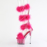 Pink 18 cm ADORE-728F pole dance hakken met veren