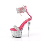 Pink 18 cm SKY-327RSI pleaser hoge hakken met strass enkel manchet