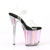 Pink 20 cm FLAMINGO-808HGI Hologram platform high heels shoes