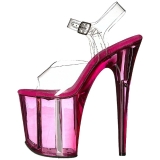 Pink 20 cm FLAMINGO-808T Acrylic Platform High Heeled Sandal