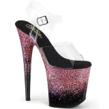 Pink 20 cm FLAMINGO glitter platform high heels shoes