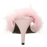 Pink 8 cm AMOUR-03 Marabou Feathers Mules Shoes