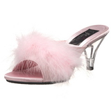 Pink 8 cm BELLE-301F maraboe veren Mules Schoenen