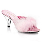 Pink 8 cm BELLE-301F maraboe veren Mules Schoenen