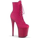 Pink Faux Suede 20 cm FLAMINGO-1020FST Exotic pole dance ankle boots