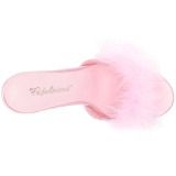 Pink Feathers 10 cm CLASSIQUE-01F High Women Mules Shoes for Men