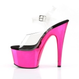 Pink chrome plateau 18 cm Pleaser ADORE-708 pole dance schoenen met hoge hakken