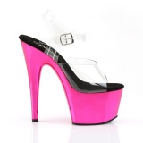 Pink chrome plateau 18 cm Pleaser ADORE-708 pole dance schoenen met hoge hakken