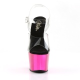 Pink chrome plateau 18 cm Pleaser ADORE-708 pole dance schoenen met hoge hakken