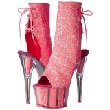 Pink glitter 18 cm ADORE-1018G dames enkellaarsjes met plateauzool