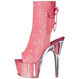 Pink glitter 18 cm ADORE-1018G womens platform soled ankle boots