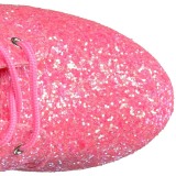 Pink glitter 18 cm ADORE-1020G dames enkellaarsjes met plateauzool