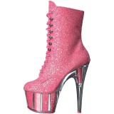 Pink glitter 18 cm ADORE-1020G womens platform soled ankle boots