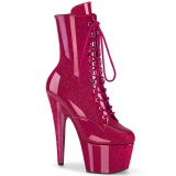 Pink glitter 18 cm dames high heels boots plateau