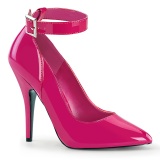 Pink lakpumps 13 cm SEDUCE-431 enkelband pumps met hoge hakken