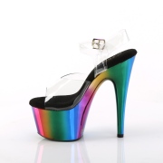 Plateau regenboog 18 cm ADORE-708RC paaldans schoenen met hoge hakken